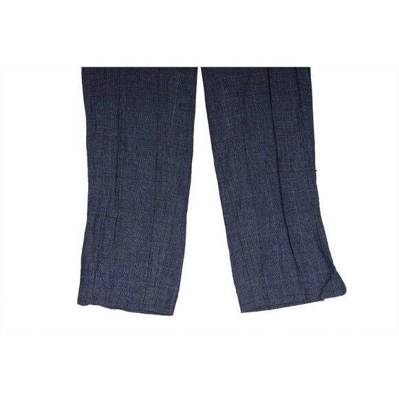 Fabiana Filippi Womens Plaid Pants Small IT 42 Blue Linen Drawstring Trousers - Picture 3 of 12